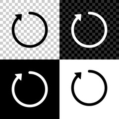 Poster - Refresh icon isolated on black, white and transparent background. Vector Illustration