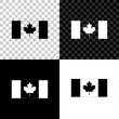 Canada flag icon isolated on black, white and transparent background. Vector Illustration