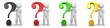 © Anja - question  mark man person interrogation point stick figure black red green gold sign symbol query icon set thinking asking character isolated on white