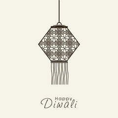 Poster - Deepawali celebration with of hanging lamp.