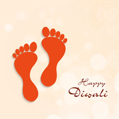 Canvas Print - Happy Diwali celebration with Goddess Laxmi's foot print for blessing.