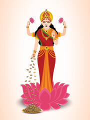 Canvas Print - Deepawali celebration with Goddess Laxmi blessing.