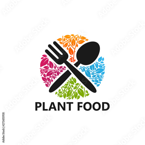 Plant Food Logo Template Design Vector Emblem Design Concept