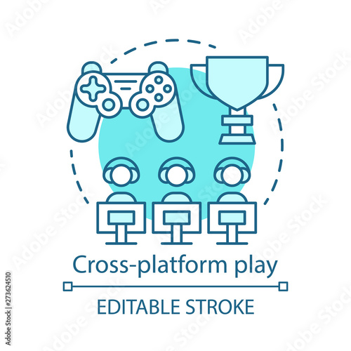 Cuadros en Lienzo Cross platform play, online gaming concept icon