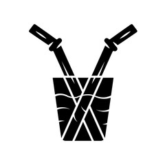 Sticker - Glass drinking straw glyph icon