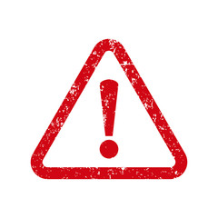 Poster - Vector warning stamp. Exclamation point. Vector illustration