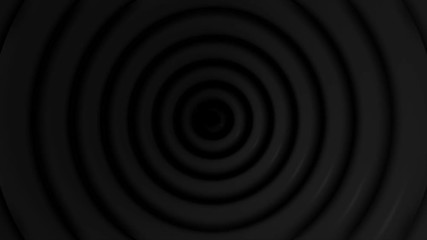 Poster - Abstract background with narrowing black circles with white glitch effect. Animation. Hypnotizing tunnel of moving black rings, seamless loop.
