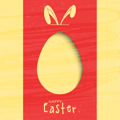 Sticker - Greeting or invitation card for Happy Easter celebration.