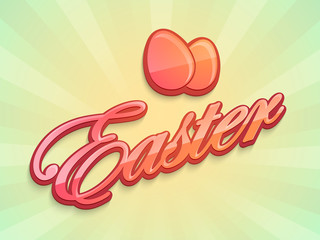 Sticker - Happy Easter celebration poster or banner.