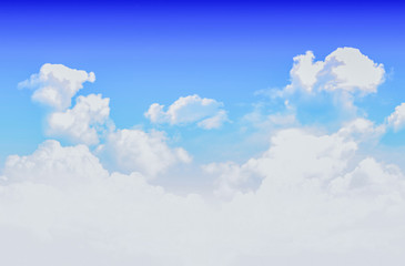 White clouds in blue sky background. - Image