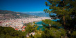Beautiful view of the Mediterranean Sea, the mountains, the forest and the city. Turkey, Alanya.