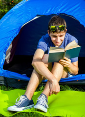 Canvas Print - Young Man with a Book