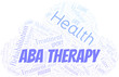 Aba Therapy word cloud. Wordcloud made with text only.