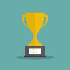Wall Mural - vector trophy cup flat icon. vector illustration eps10