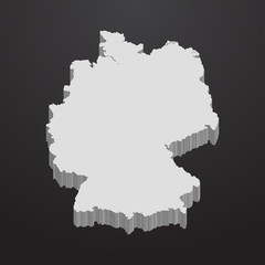 Poster - Germany map in gray on a black background 3d