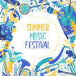 Summer music festival social media banner template
