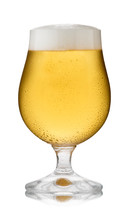 A Refreshing Glass Of Lager, In A Schooner Glass, With Condensation