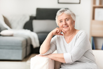 Wall Mural - Portrait of elderly woman in nursing home