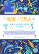 Jazz and blues flat vector poster template