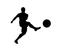 Football Player Silhouette Creative Illustration Vector Of Graphic , Football Player Silhouette Illustration Vector , Vector Soccer Player Silhouette Illustration For Banner Graphic