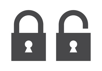 Fototapete - Lock icon grey. Encryption icon. Lock Icon in trendy flat style isolated on white background. Security symbol for web design
