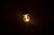 Old light bulb on dark background. Concept of creativity.