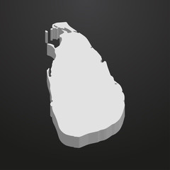 Poster - Sri Lanka map in gray on a black background 3d