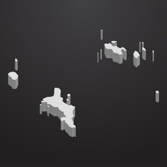 Aufkleber - Seychelles map in gray on a black background 3d