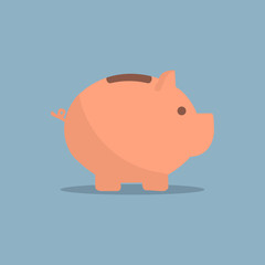 Aufkleber - Piggy bank icon with shadow in a flat design