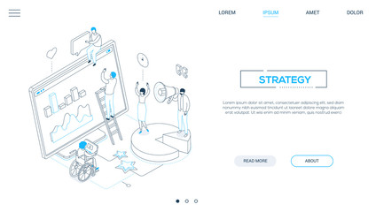 Wall Mural - Strategy - line design style isometric web banner