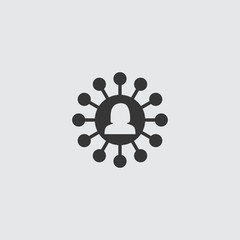Aufkleber - Woman user group share icon in a flat design in black color. Vector illustration eps10