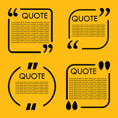 Aufkleber - Trendy block quote modern design elements. Creative quote and comment text frame template
