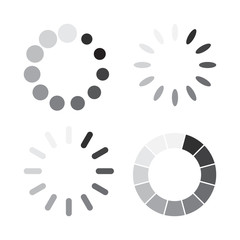 Poster - Set of loading icons in a flat design. Vector illustration