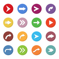 Aufkleber - Set of arrows icon in a flat design