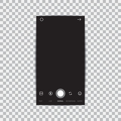 Poster - Camera interface frame with flat icons isolated on black background