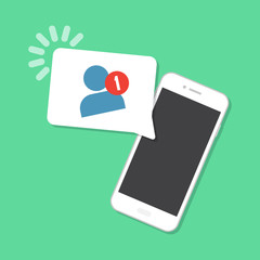 Leinwandbilder - New friend arrived on the smartphone. Notification concept