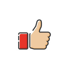 Poster - Like icon in a flat design. Vector illustration