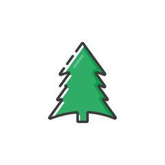 Poster - Spruce icon in a flat design. Vector illustration