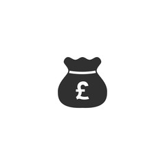Poster - Pound bag icon in simple design. Vector illustration