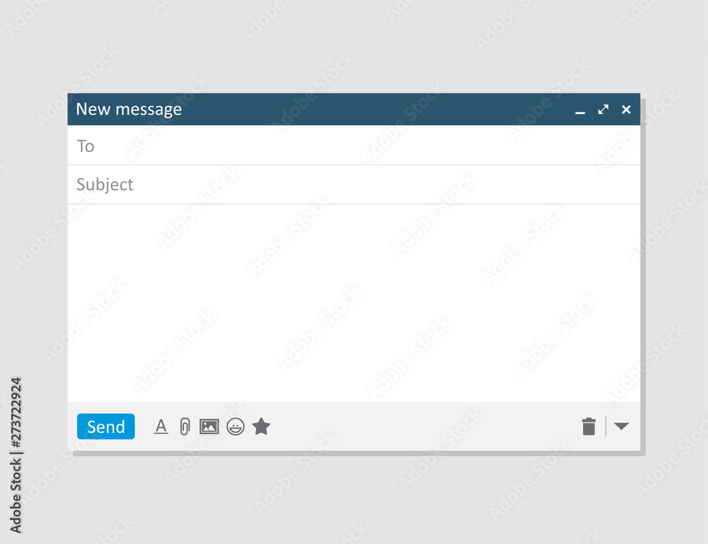 Email blank template internet mail frame interface for mail message ...
