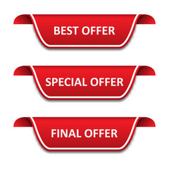 Poster - Set of tags ribbons. Best offer, special offer, final offer