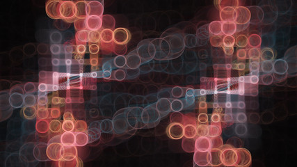 Poster - abstract background element. fractal graphics 3d illustration. wide format composition of grid cells