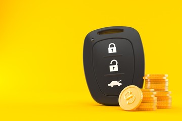 Sticker - Car remote key with stack of coins