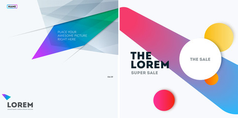 Poster - Abstract design of vector elements for graphic template. Modern background. Colourful shapes for business branding, website sale, marketing, discount, offer.