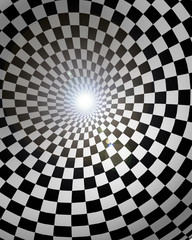 Wall Mural - Checkered tunnel