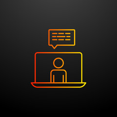 Aufkleber - perform in a laptop nolan icon. Elements of startup set. Simple icon for websites, web design, mobile app, info graphics