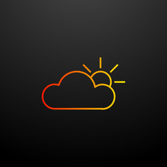 Aufkleber - the sun behind the clouds nolan icon. Elements of camping set. Simple icon for websites, web design, mobile app, info graphics