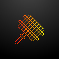 Poster - a grid for a barbecue nolan icon. Elements of camping set. Simple icon for websites, web design, mobile app, info graphics