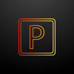 Aufkleber - parking sign nolan icon. Elements of camping set. Simple icon for websites, web design, mobile app, info graphics
