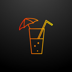 Poster - tropical cocktail nolan icon. Elements of camping set. Simple icon for websites, web design, mobile app, info graphics